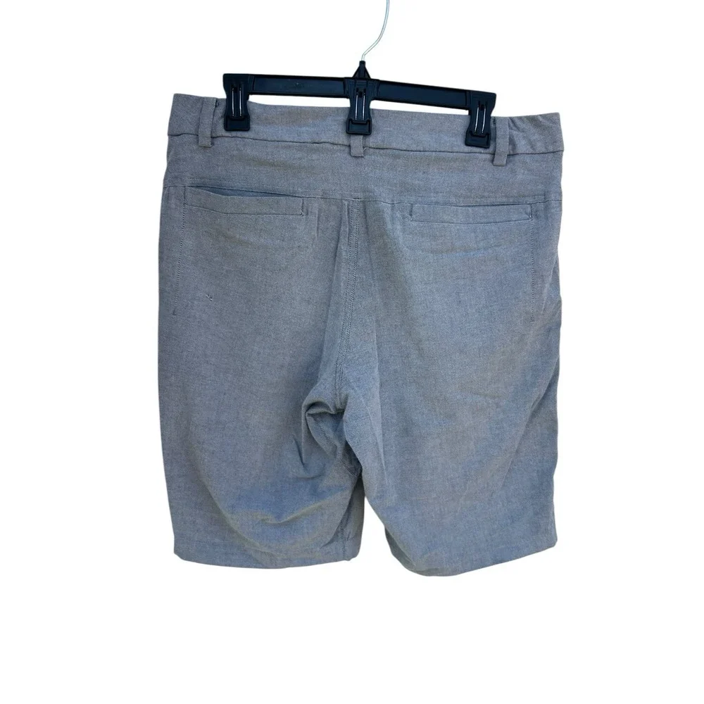 Lululemon Commission Shorts Mens 34 Gray Cotton Blend Chino 9.5 Inseam Stretch